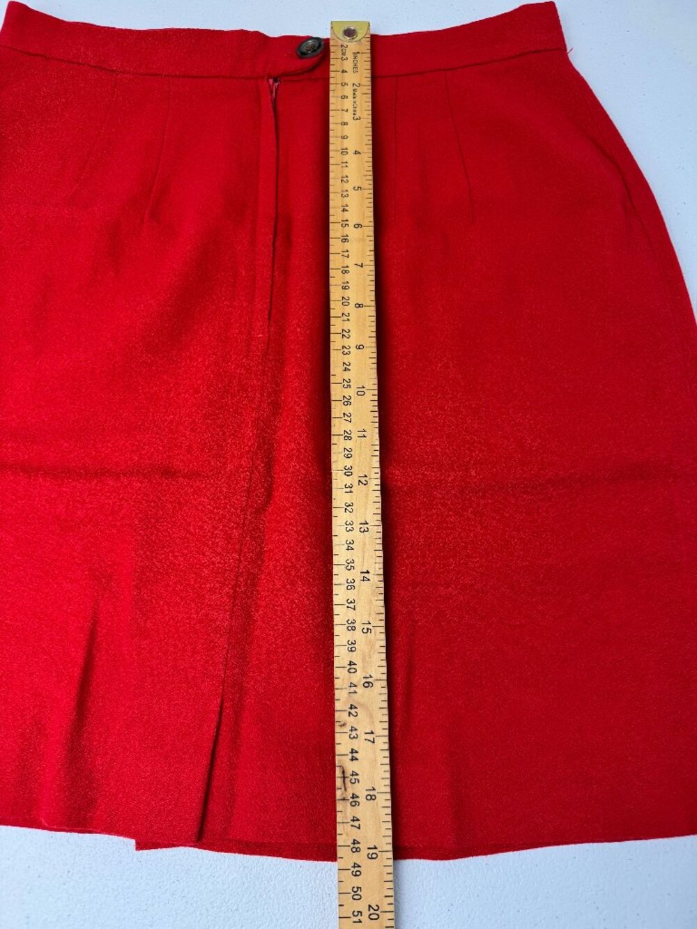 Tahari Women’s Red Mini Pencil Skirt Size L 100% Wool - Picture 9 of 11
